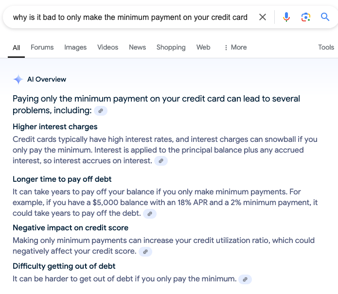 Why Is It Bad To Just Make The Minimum Payment On A Credit Card?